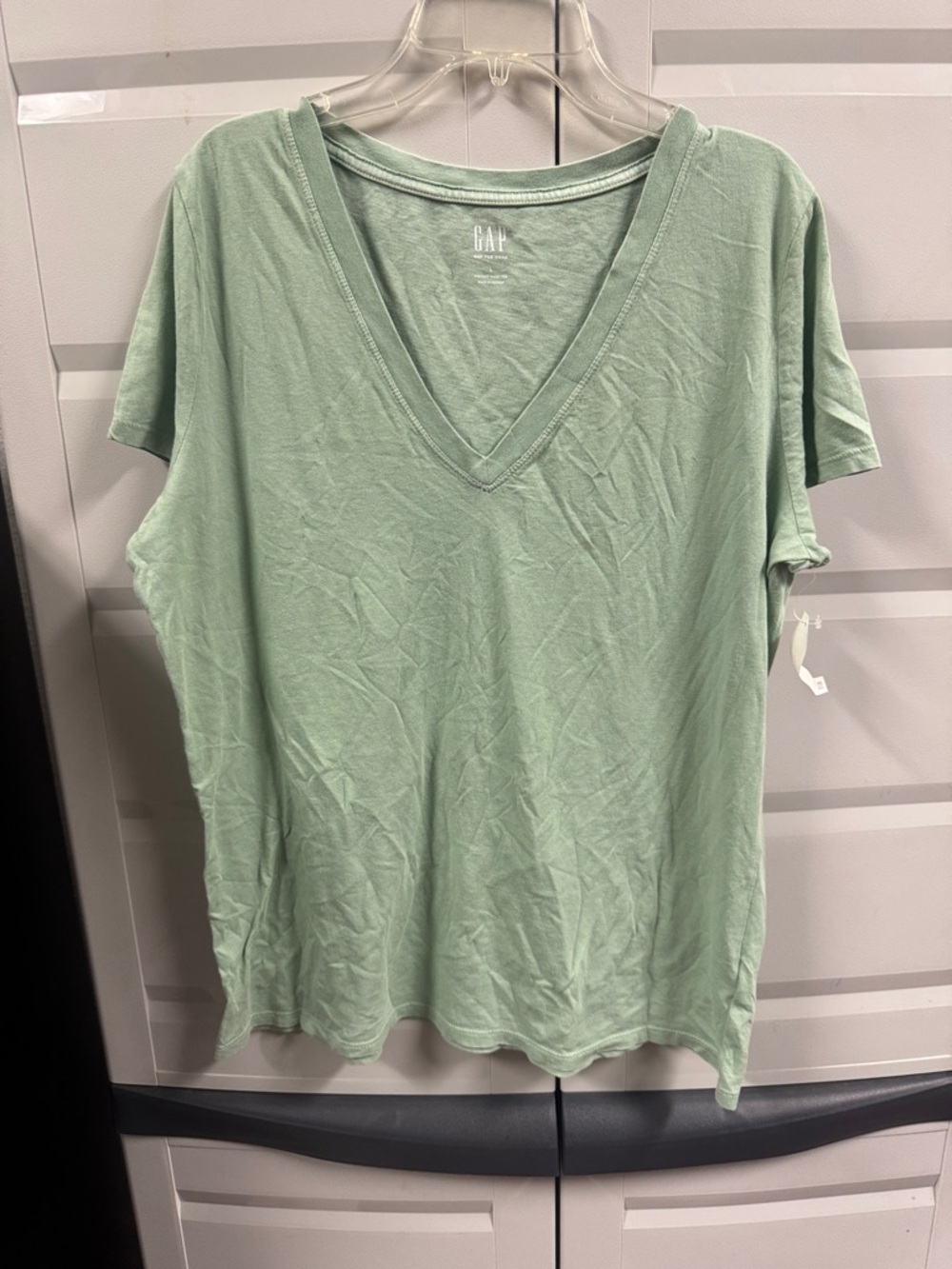 GAP Light Sage V-Neck Short Sleeve Tee